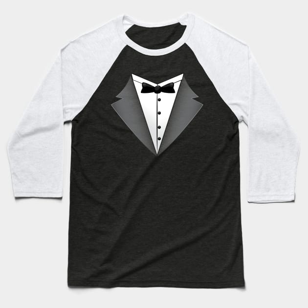 Tuxedo Tee Baseball T-Shirt by nickemporium1